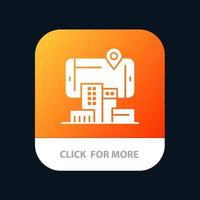 Reality City Technology Augmented Mobile App Button Android and IOS Glyph Version vector