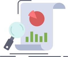 Analysis analytics business financial research Flat Color Icon Vector