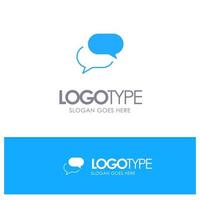 Chatting Chat Sms Mail Blue Solid Logo with place for tagline vector