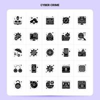 Solid 25 Cyber Crime Icon set Vector Glyph Style Design Black Icons Set Web and Mobile Business ideas design Vector Illustration