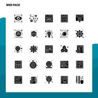 25 Web Pack Icon set Solid Glyph Icon Vector Illustration Template For Web and Mobile Ideas for business company