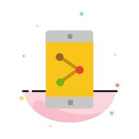 App Share Mobile Mobile Application Abstract Flat Color Icon Template vector