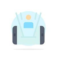 Mobile Cell Man Technology Abstract Circle Background Flat color Icon vector