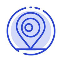 ubicación mapa bangladesh línea punteada azul icono de línea vector
