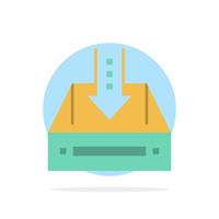 Inbox Box Cabinet Document Empty Project  Abstract Circle Background Flat color Icon vector