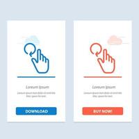 Hand Finger Gestures Reload  Blue and Red Download and Buy Now web Widget Card Template vector