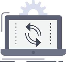 procesamiento de datos análisis informes sincronización vector de icono de color plano