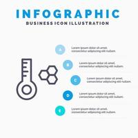 Temperature Temperature Meter Thermometer Line icon with 5 steps presentation infographics Background vector