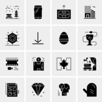 16 iconos de negocios universales vector ilustración de icono creativo para usar en proyectos relacionados con la web y dispositivos móviles