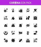 25 Coronavirus Emergency Iconset Blue Design such as virus coronavirus thermometer carrier cigarette viral coronavirus 2019nov disease Vector Design Elements