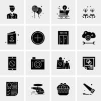 16 iconos de negocios universales vector ilustración de icono creativo para usar en proyectos relacionados con la web y dispositivos móviles