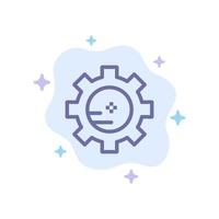 Gear Setting Lab Chemistry Blue Icon on Abstract Cloud Background vector