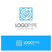 Maze Map Labyrinth Strategy Pattern Blue Logo Line Style vector