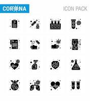 Coronavirus Precaution Tips icon for healthcare guidelines presentation 16 Solid Glyph Black icon pack such as rx pharmacy test virus fuild viral coronavirus 2019nov disease Vector Design Element