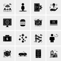 16 iconos de negocios universales vector ilustración de icono creativo para usar en proyectos relacionados con la web y dispositivos móviles