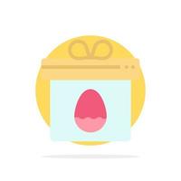 Gift Box Egg Easter Abstract Circle Background Flat color Icon vector