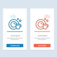 Dish Cup Cleaning  Blue and Red Download and Buy Now web Widget Card Template vector