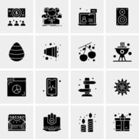 16 iconos de negocios universales vector ilustración de icono creativo para usar en proyectos relacionados con la web y dispositivos móviles