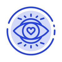 ojo ojos educación azul claro línea punteada icono de línea vector