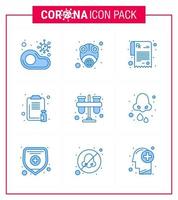 9 Blue viral Virus corona icon pack such as report healthcare mask clipboard prescription viral coronavirus 2019nov disease Vector Design Elements