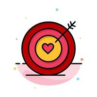 Target Love Heart Wedding Abstract Flat Color Icon Template vector