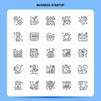 OutLine 25 Business Startup Icon set Vector Line Style Design Black Icons Set Linear pictogram pack Web and Mobile Business ideas design Vector Illustration