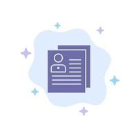 Profile About Contact Delete File Personal Blue Icon on Abstract Cloud Background vector