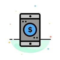 Application Mobile Mobile Application Dollar Abstract Flat Color Icon Template vector