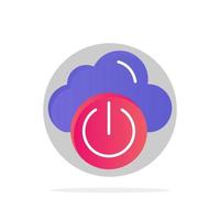 Cloud Power Network Off Abstract Circle Background Flat color Icon vector