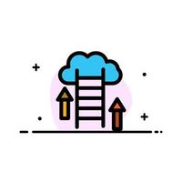 Cloud Download Upload Data Server  Business Flat Line Filled Icon Vector Banner Template