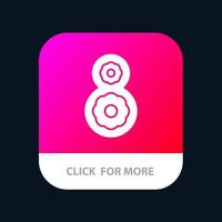 Eight 8th 8 Flower Mobile App Icon Design vector