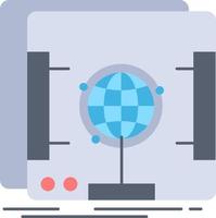 3d dimensional holographic scan scanner Flat Color Icon Vector