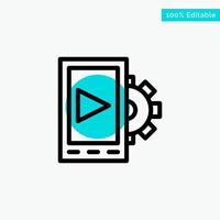 Mobile Design Setting turquoise highlight circle point Vector icon