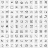 Pack of 100 Universal Line Icons for Mobile and Web vector