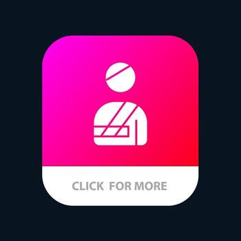 Patient User Injured Hospital Mobile App Button Android and IOS Glyph Version vector