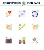 Coronavirus 2019nCoV Covid19 Prevention icon set care washing warning medical timer viral coronavirus 2019nov disease Vector Design Elements