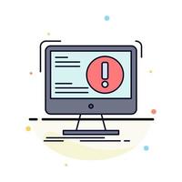 Alert antivirus attack computer virus Flat Color Icon Vector