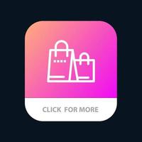 Bag Handbag Shopping Shop Mobile App Button Android and IOS Line Version vector