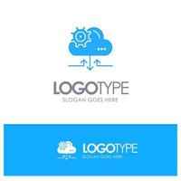 Cloud Setting Gear Arrow Blue Logo vector