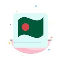 Bangladesh Flag Asian Bangla Abstract Flat Color Icon Template vector