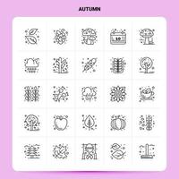 OutLine 25 Autumn Icon set Vector Line Style Design Black Icons Set Linear pictogram pack Web and Mobile Business ideas design Vector Illustration