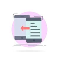 data transfer mobile management Move Flat Color Icon Vector