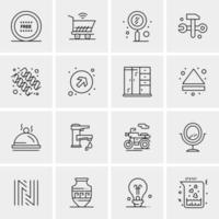 16 iconos de negocios universales vector ilustración de icono creativo para usar en proyectos relacionados con la web y dispositivos móviles