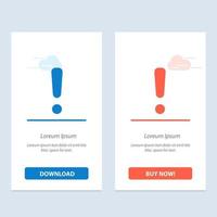 Alert Danger Warning Sign  Blue and Red Download and Buy Now web Widget Card Template vector