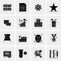 16 iconos de negocios universales vector ilustración de icono creativo para usar en proyectos relacionados con la web y dispositivos móviles