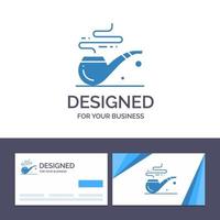 Creative Business Card and Logo template Pipe Smoke St Patrick Tube Vector Illustration