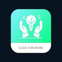 Protected Ideas Business Idea Hand Mobile App Button Android and IOS Glyph Version vector