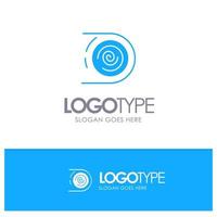 Abstract Circulation Cycle Disruptive Endless Blue Solid Logo with place for tagline vector