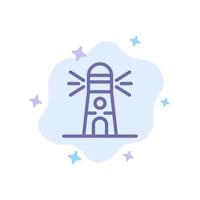 Lighthouse Building Navigation House Blue Icon on Abstract Cloud Background vector