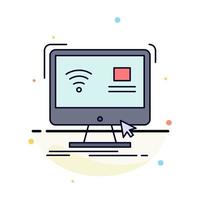 Control computer monitor remote smart Flat Color Icon Vector